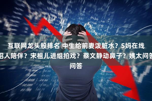 互联网龙头股排名 中生给前妻泼脏水？S妈在线招人陪伴？宋祖儿进组拍戏？蔡文静动鼻子？姨太问答